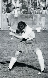 Pfluger during a 1981 field hockey game.