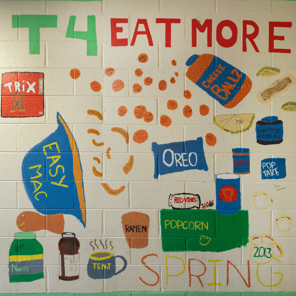 Mural showing late-night snacks